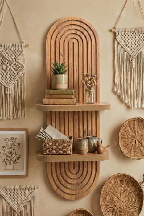 Hanah Home Estantería de Pared Artmtkwll2D - Oak Hanah Home Estantería de Pared Artmtkwll2D - Oak